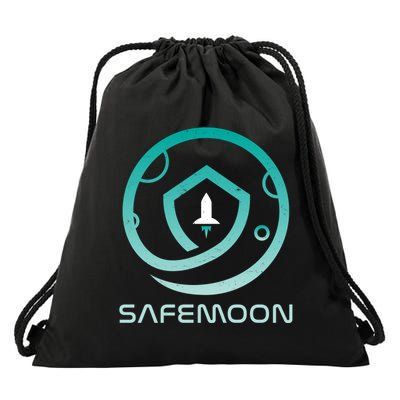 Safemoon Cryptocurrency Logo With Name Drawstring Bag