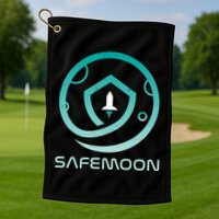 Safemoon Cryptocurrency Logo With Name Golf Towel