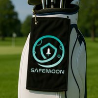 Safemoon Cryptocurrency Logo With Name Golf Towel