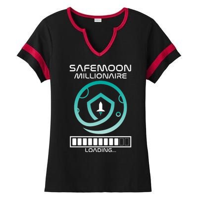 Safemoon Cryptocurrency Millionaire Loading Bar Ladies Halftime Notch Neck Tee