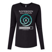 Safemoon Cryptocurrency Millionaire Loading Bar Womens Cotton Relaxed Long Sleeve T-Shirt