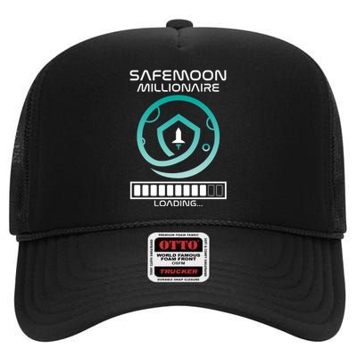 Safemoon Cryptocurrency Millionaire Loading Bar High Crown Mesh Back Trucker Hat