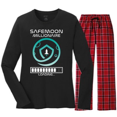 Safemoon Cryptocurrency Millionaire Loading Bar Women's Long Sleeve Flannel Pajama Set 