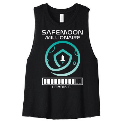 Safemoon Cryptocurrency Millionaire Loading Bar Women's Racerback Cropped Tank