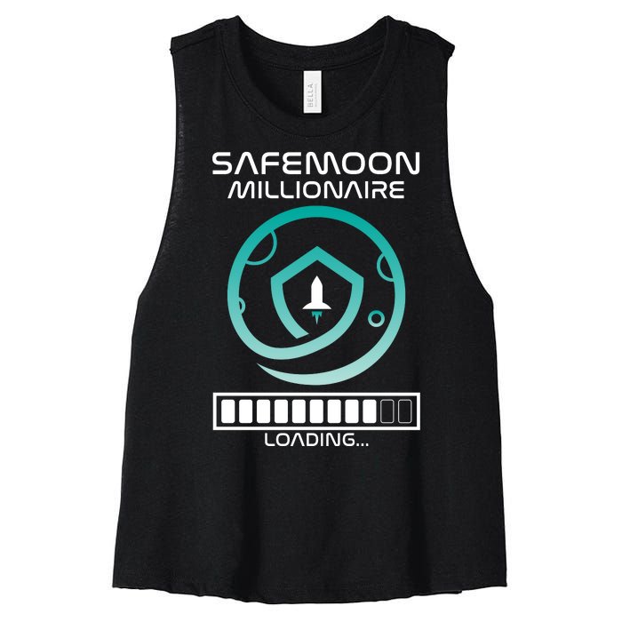 Safemoon Cryptocurrency Millionaire Loading Bar Women's Racerback Cropped Tank