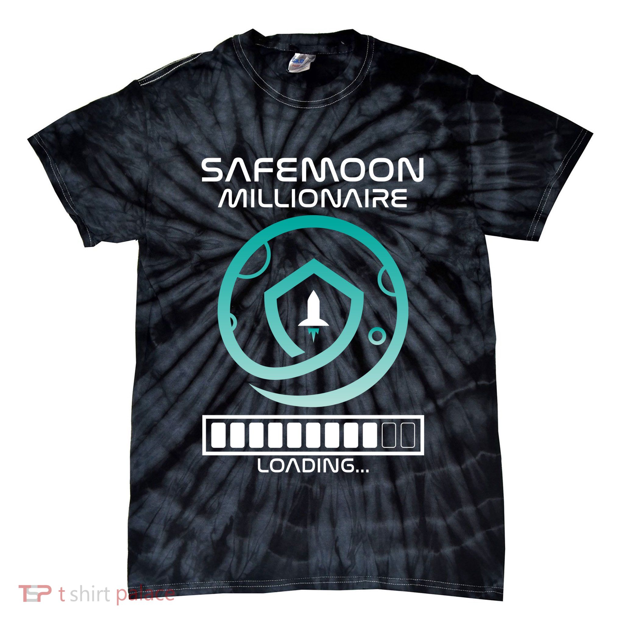 Safemoon Cryptocurrency Millionaire Loading Bar Tie-Dye T-Shirt
