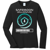 Safemoon Cryptocurrency Millionaire Loading Bar Ladies Long Sleeve Shirt