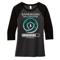 Safemoon Cryptocurrency Millionaire Loading Bar Women's Tri-Blend 3/4-Sleeve Raglan Shirt