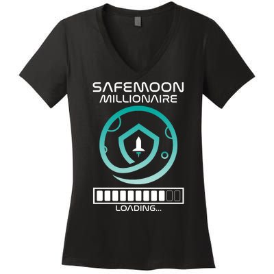 Safemoon Cryptocurrency Millionaire Loading Bar Women's V-Neck T-Shirt