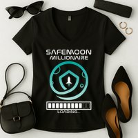 Safemoon Cryptocurrency Millionaire Loading Bar Women's V-Neck T-Shirt