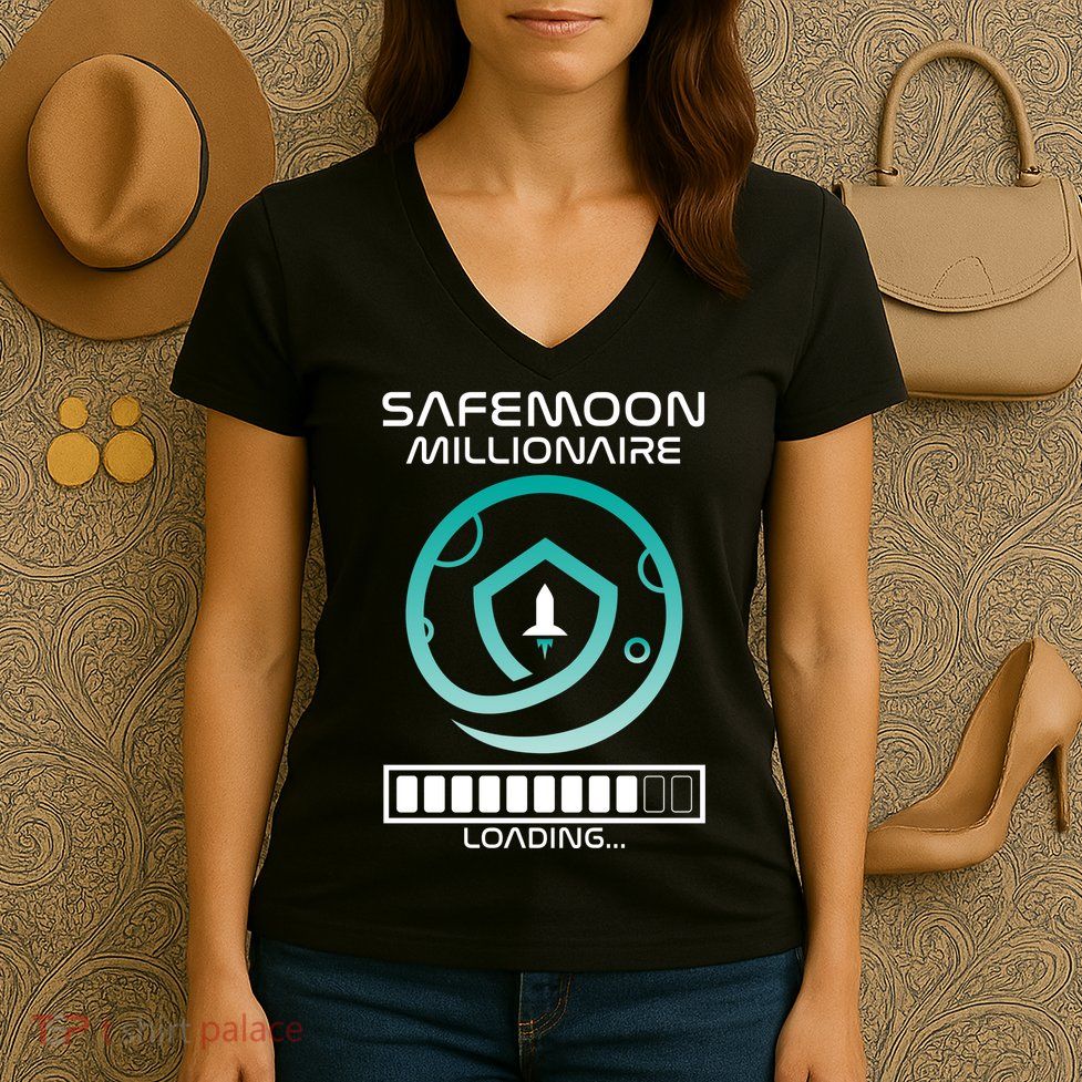 Safemoon Cryptocurrency Millionaire Loading Bar Women's V-Neck T-Shirt