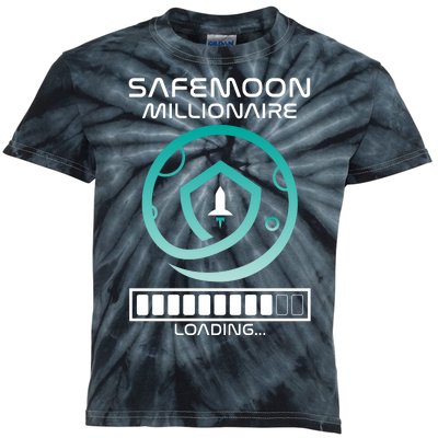 Safemoon Cryptocurrency Millionaire Loading Bar Kids Tie-Dye T-Shirt