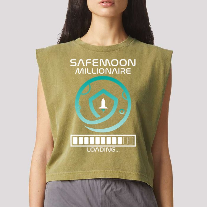 Safemoon Cryptocurrency Millionaire Loading Bar Garment-Dyed Women's Muscle Tee