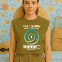Safemoon Cryptocurrency Millionaire Loading Bar Garment-Dyed Women's Muscle Tee