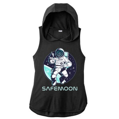 Safemoon Cryptocurrency Space Astronaut Ladies PosiCharge Tri-Blend Wicking Draft Hoodie Tank