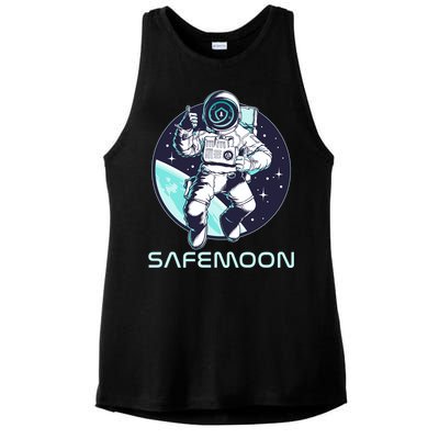 Safemoon Cryptocurrency Space Astronaut Ladies PosiCharge Tri-Blend Wicking Tank