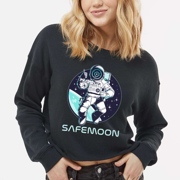 Safemoon Cryptocurrency Space Astronaut Cropped Pullover Crew