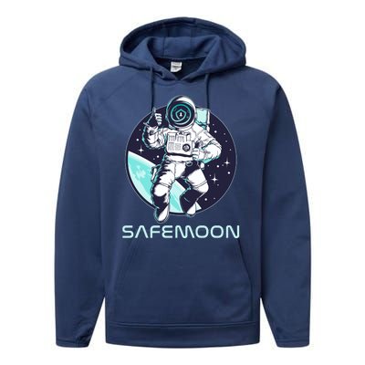 Safemoon Cryptocurrency Space Astronaut Performance Fleece Hoodie