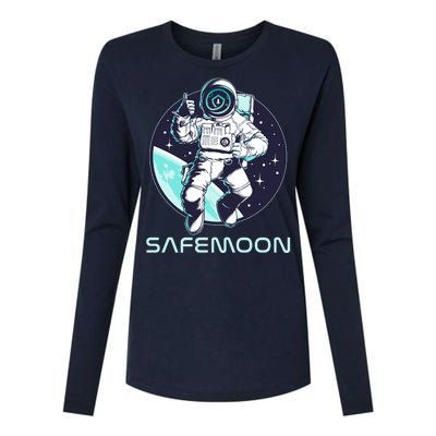 Safemoon Cryptocurrency Space Astronaut Womens Cotton Relaxed Long Sleeve T-Shirt