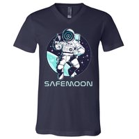 Safemoon Cryptocurrency Space Astronaut V-Neck T-Shirt