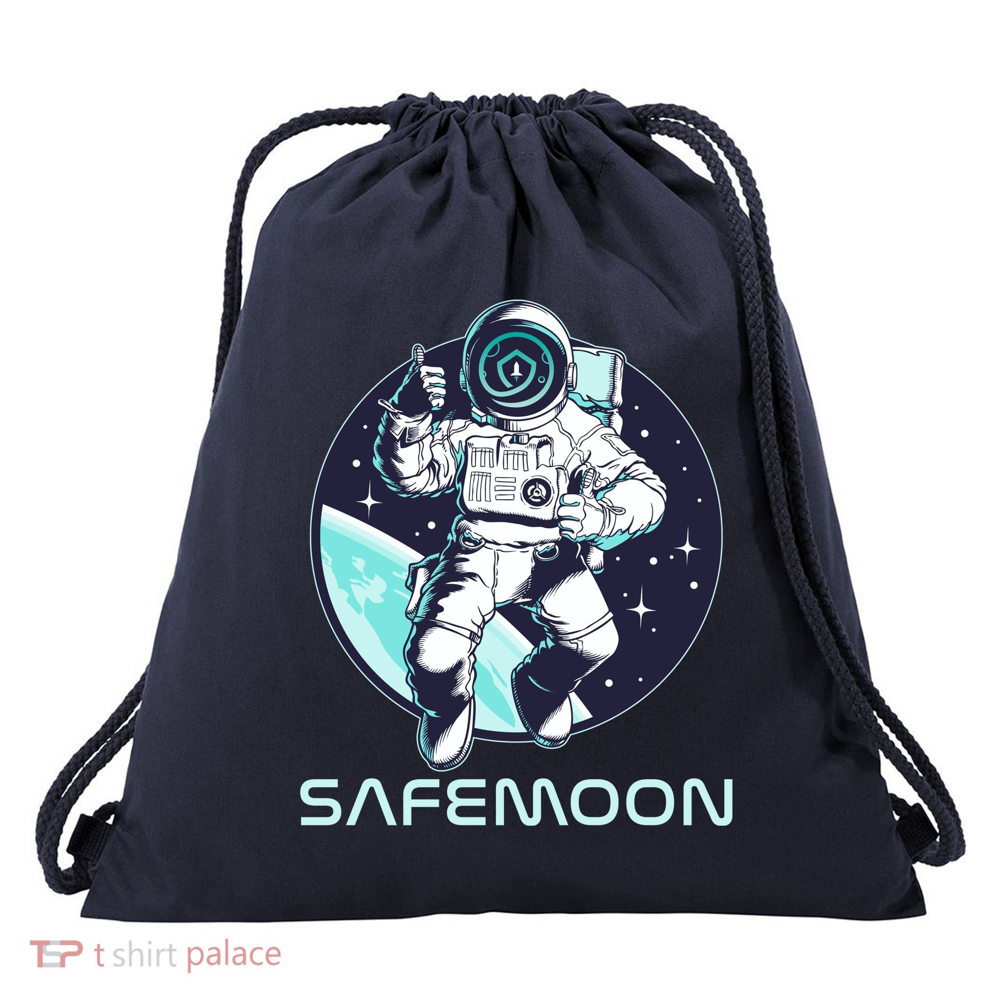 Safemoon Cryptocurrency Space Astronaut Drawstring Bag
