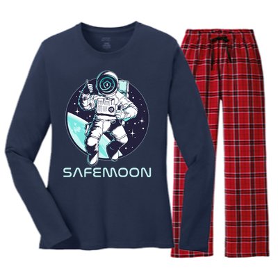 Safemoon Cryptocurrency Space Astronaut Women's Long Sleeve Flannel Pajama Set 