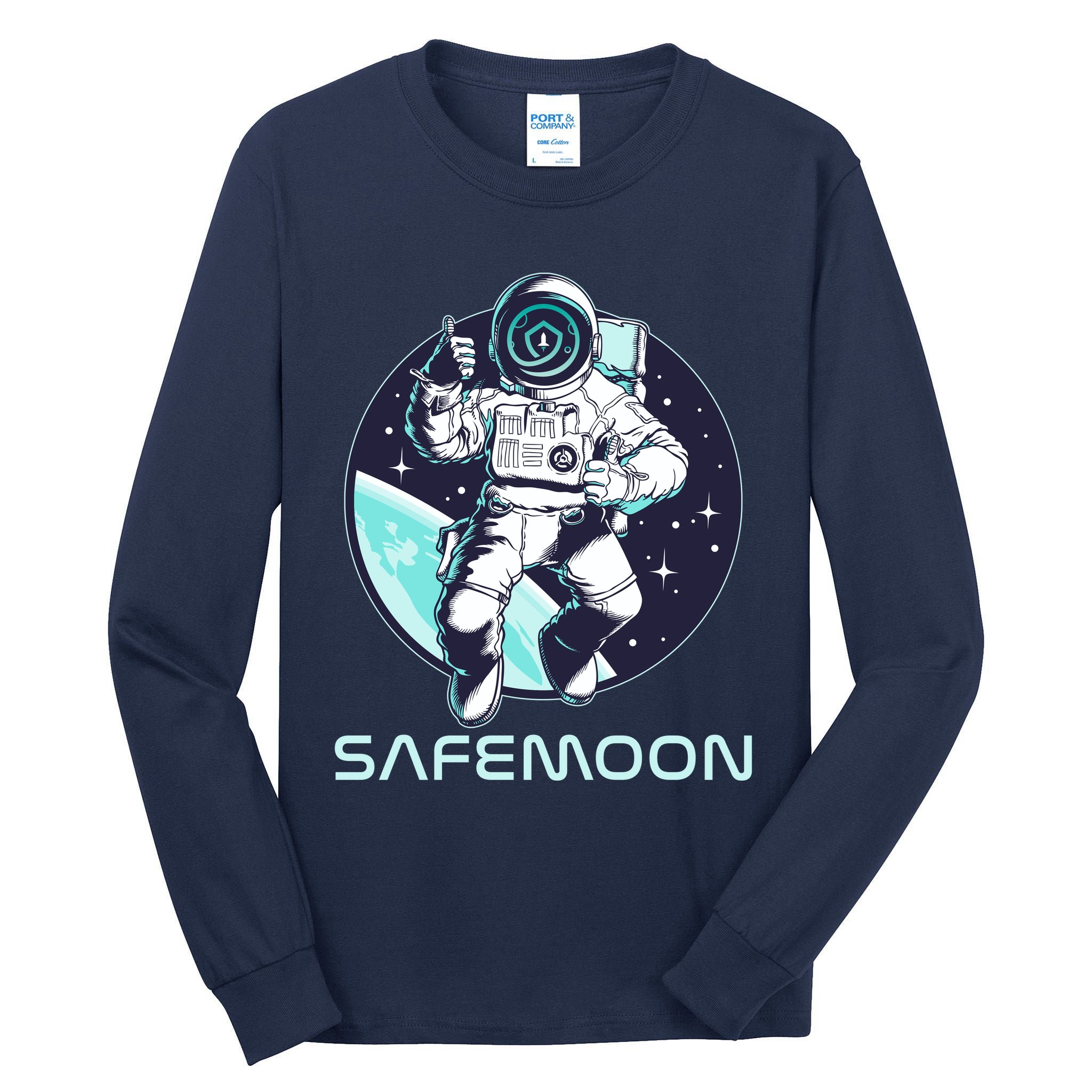 Safemoon Cryptocurrency Space Astronaut Tall Long Sleeve T-Shirt