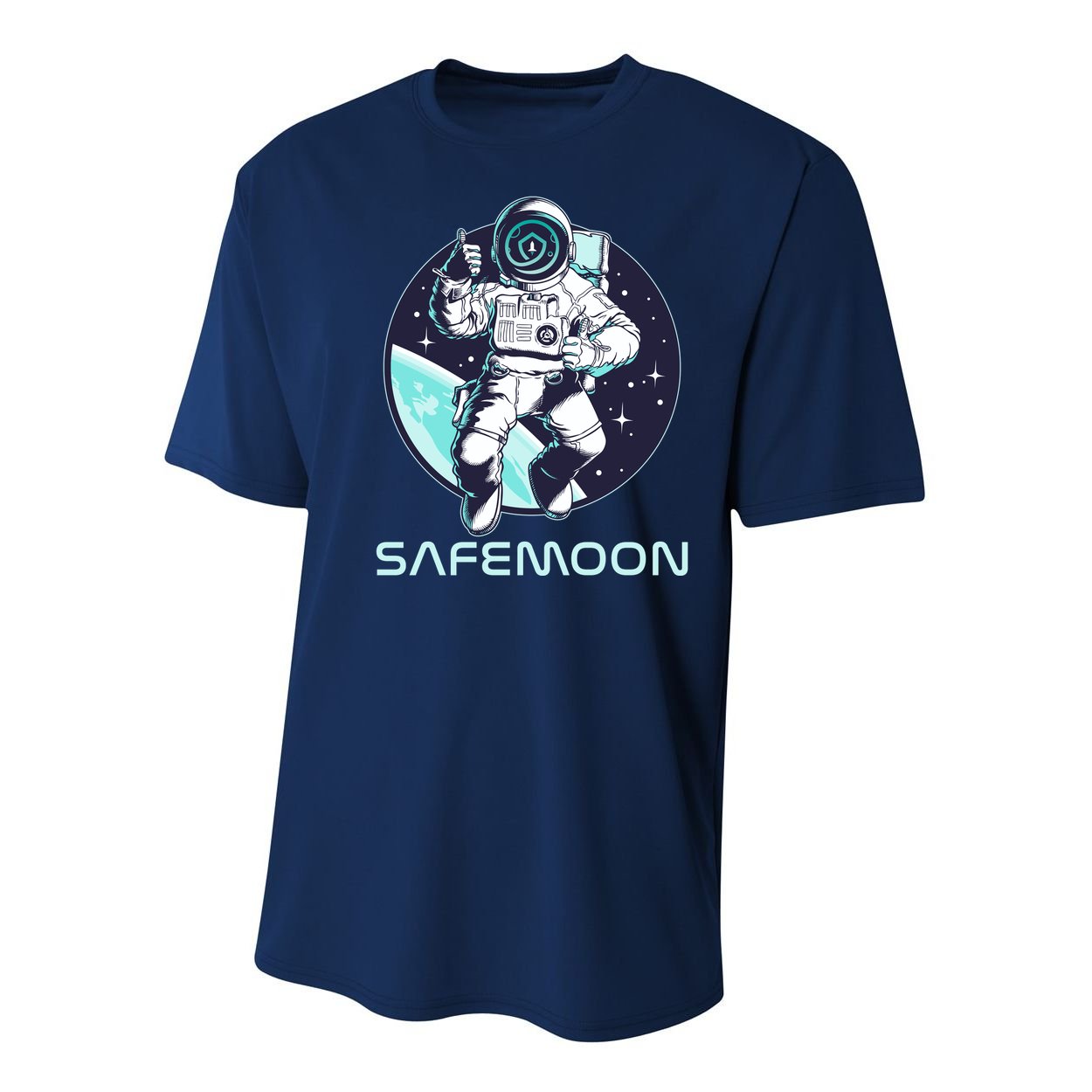 Safemoon Cryptocurrency Space Astronaut Youth Performance Sprint T-Shirt