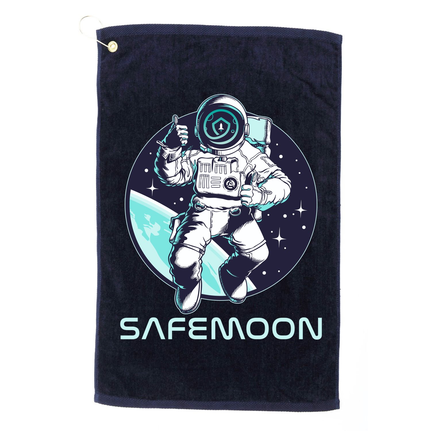Safemoon Cryptocurrency Space Astronaut Golf Towel