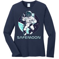 Safemoon Cryptocurrency Space Astronaut Ladies Long Sleeve Shirt