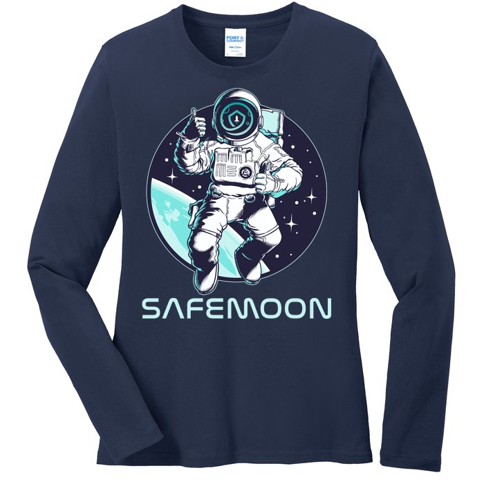 Safemoon Cryptocurrency Space Astronaut Ladies Long Sleeve Shirt