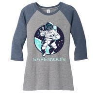 Safemoon Cryptocurrency Space Astronaut Women's Tri-Blend 3/4-Sleeve Raglan Shirt