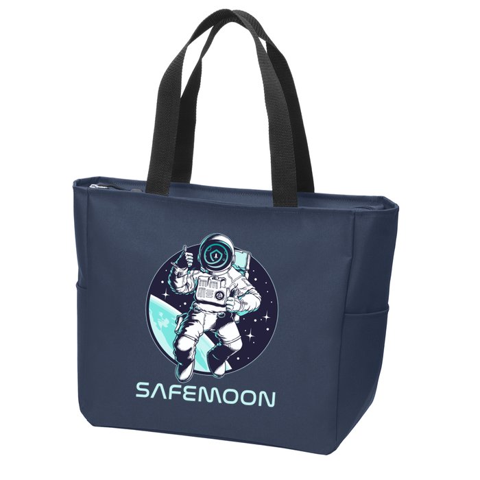 Safemoon Cryptocurrency Space Astronaut Zip Tote Bag