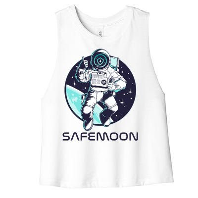 Safemoon Cryptocurrency Space Astronaut Women's Racerback Cropped Tank