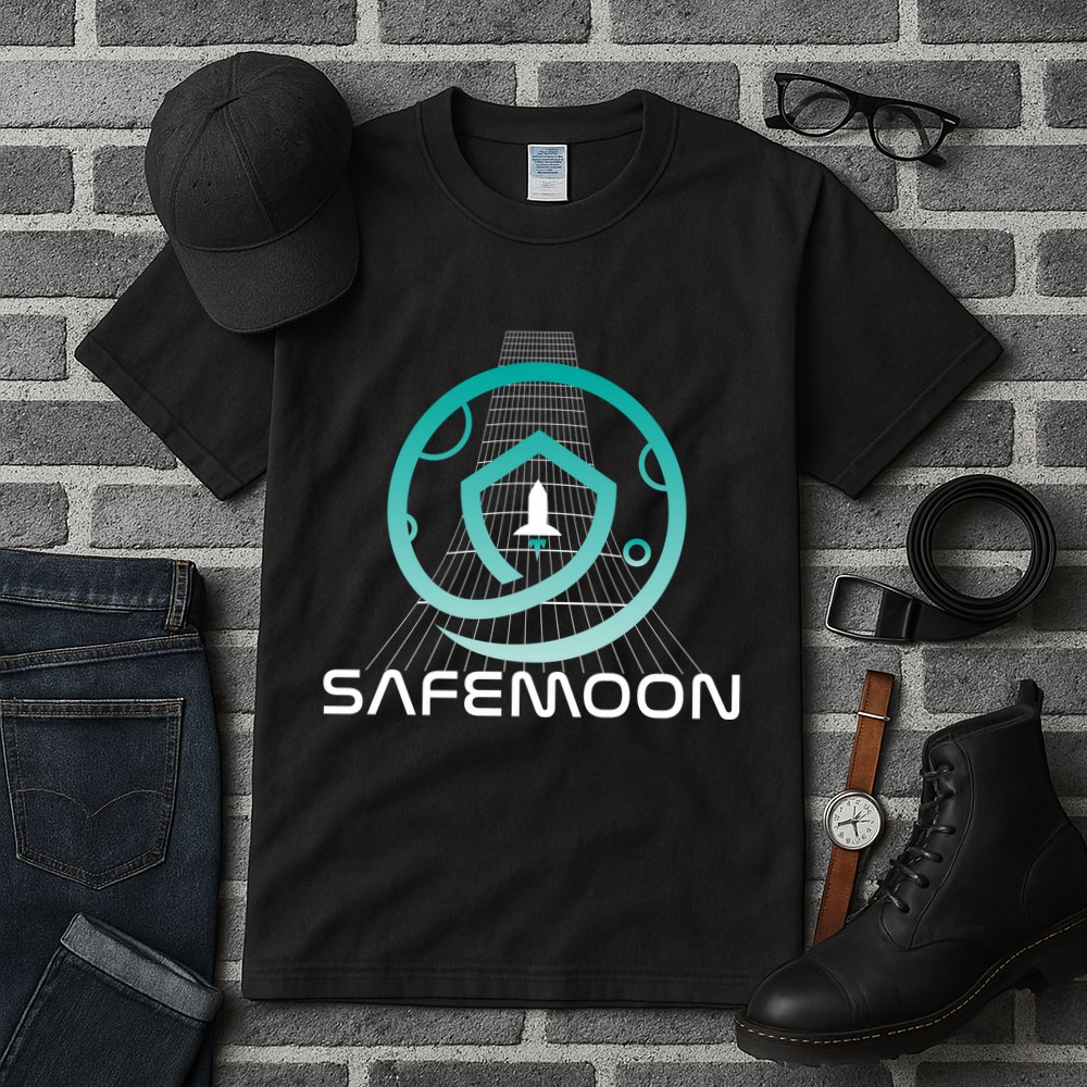 Safemoon Cryptocurrency Space Grid Tall T-Shirt