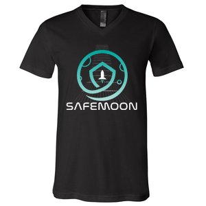 Safemoon Cryptocurrency Space Grid V-Neck T-Shirt