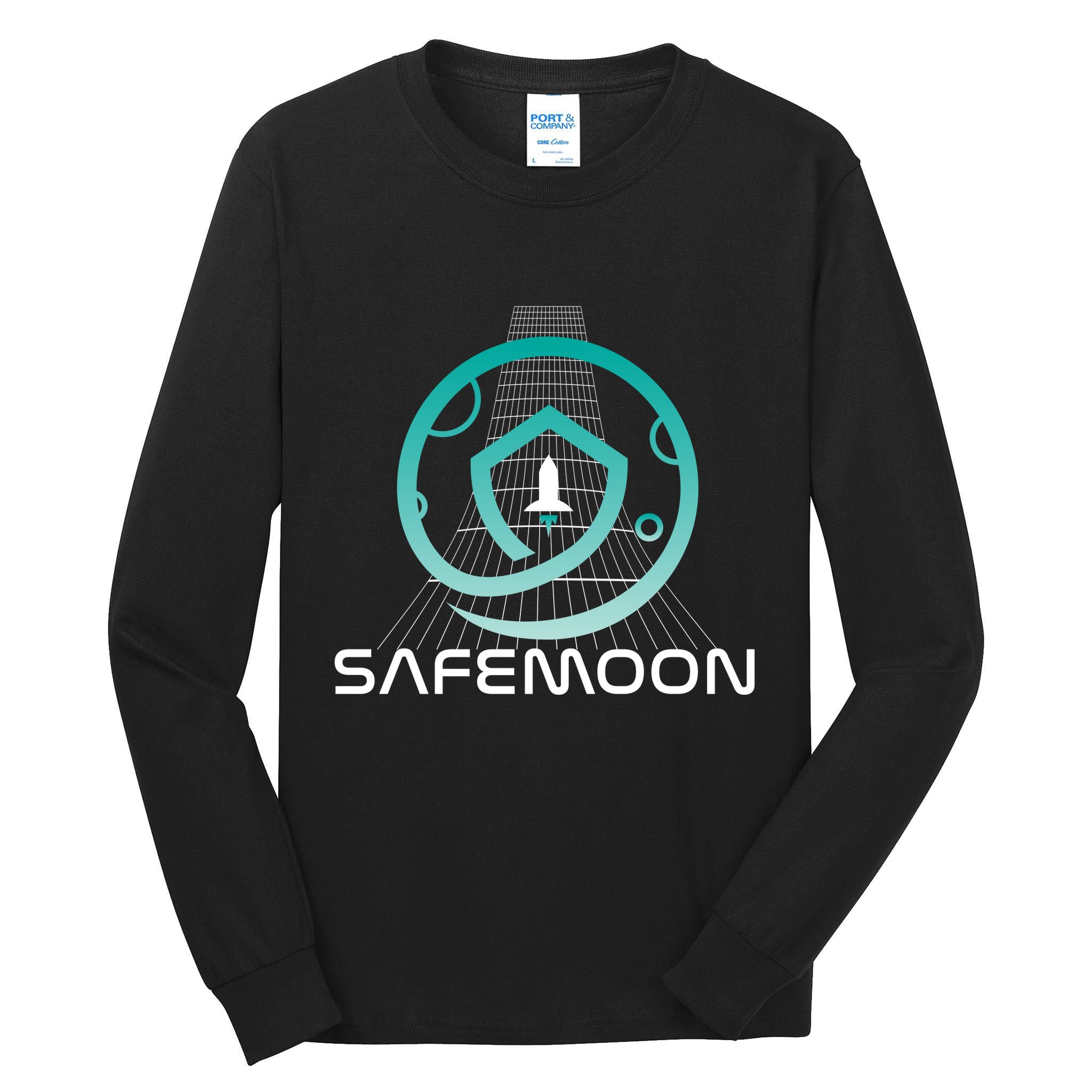 Safemoon Cryptocurrency Space Grid Tall Long Sleeve T-Shirt