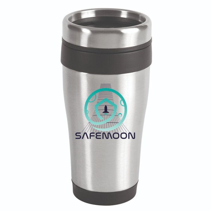 Safemoon Cryptocurrency Space Grid 16oz Travel Tumbler