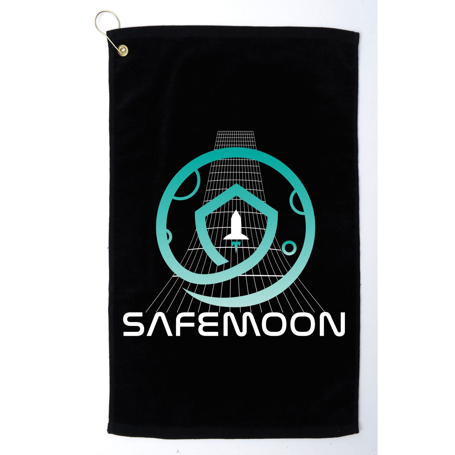 Safemoon Cryptocurrency Space Grid Golf Towel