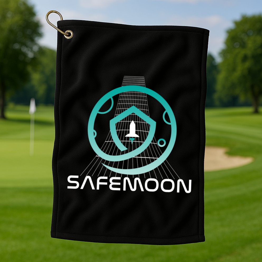 Safemoon Cryptocurrency Space Grid Golf Towel