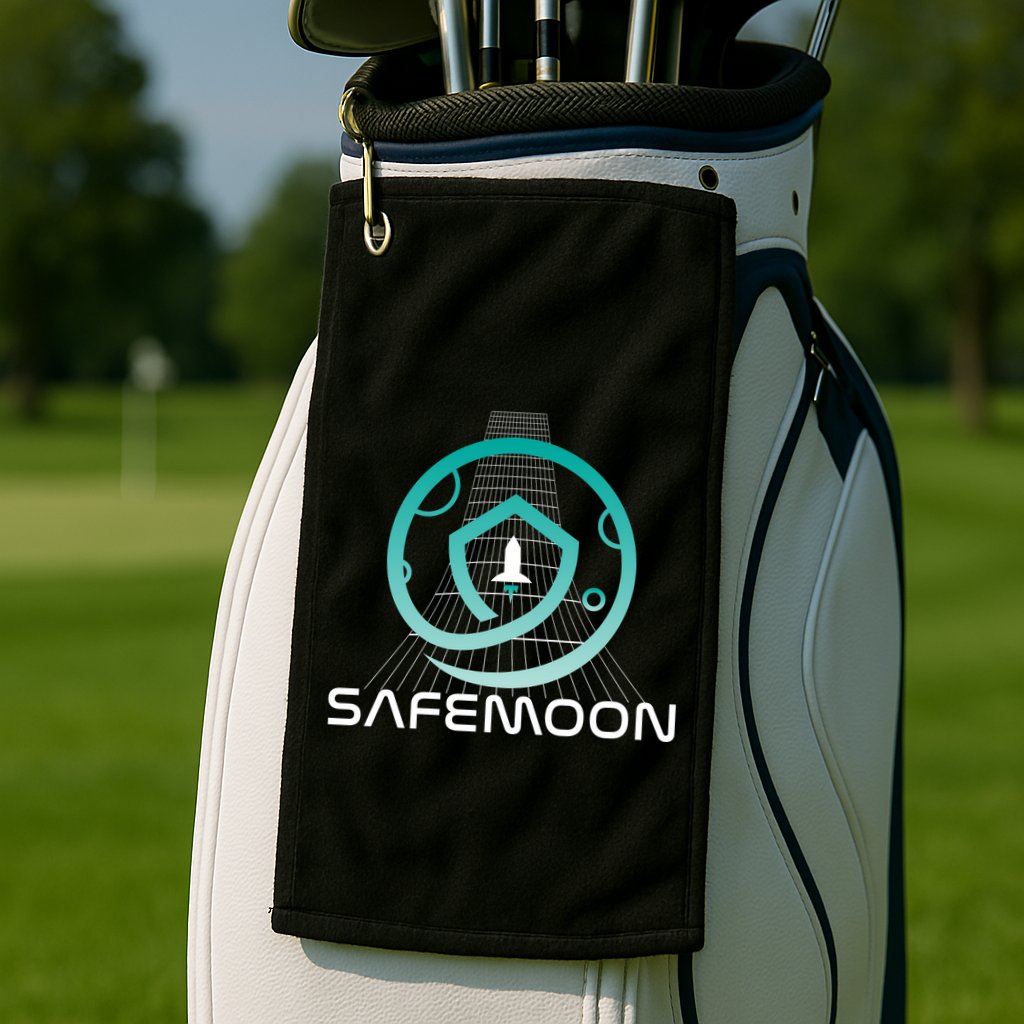 Safemoon Cryptocurrency Space Grid Golf Towel