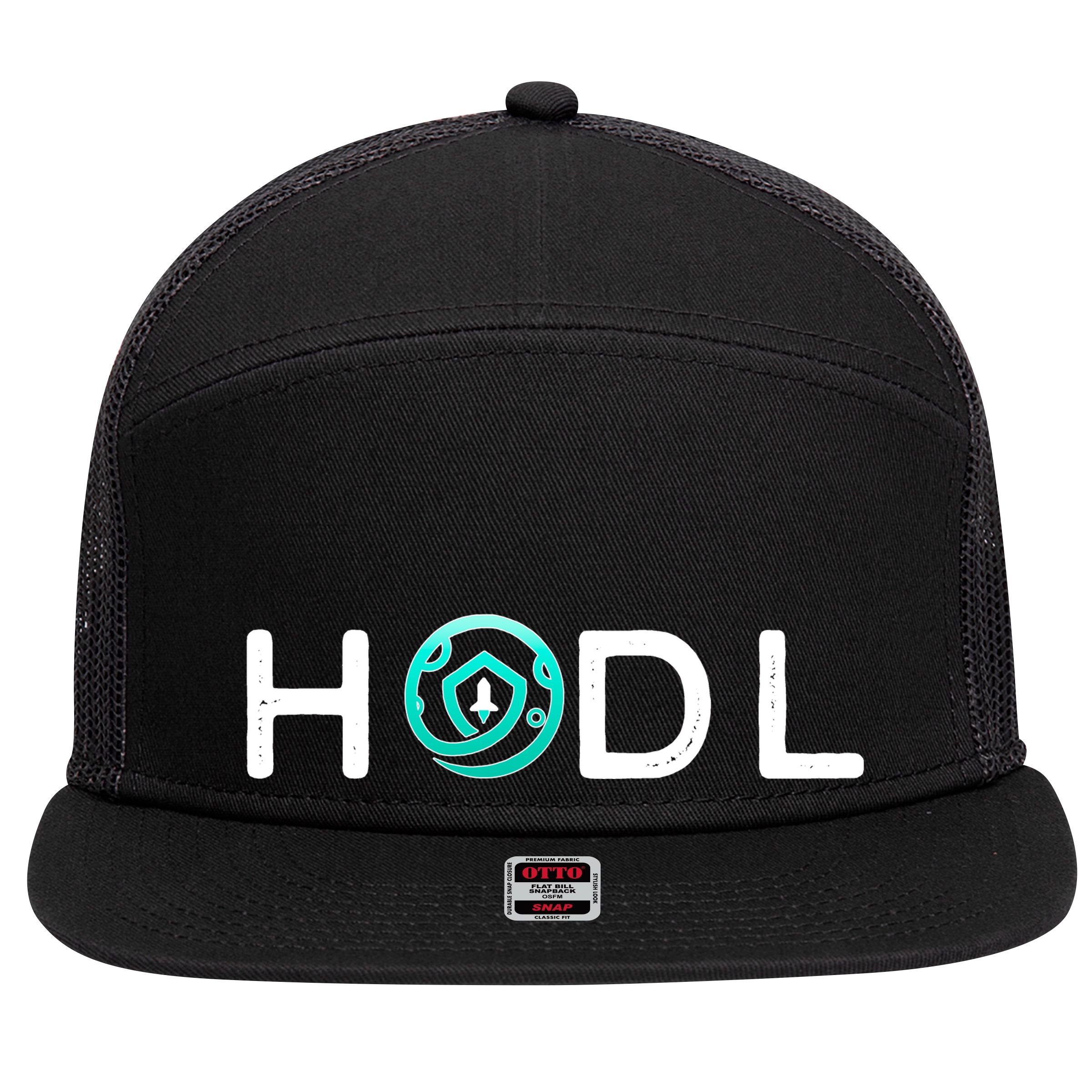 SafeMoon HODL Crypto Hold Currency 7 Panel Mesh Trucker Snapback Hat