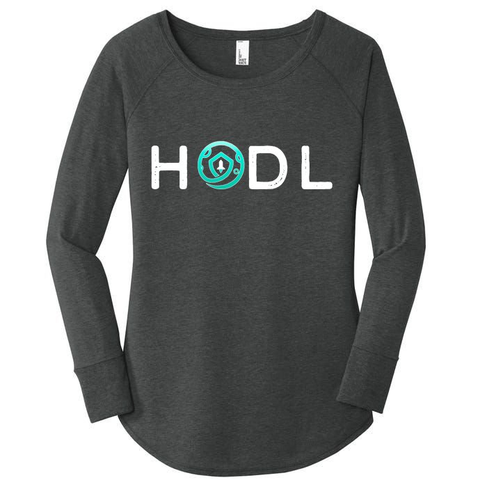 SafeMoon HODL Crypto Hold Currency Women's Perfect Tri Tunic Long Sleeve Shirt