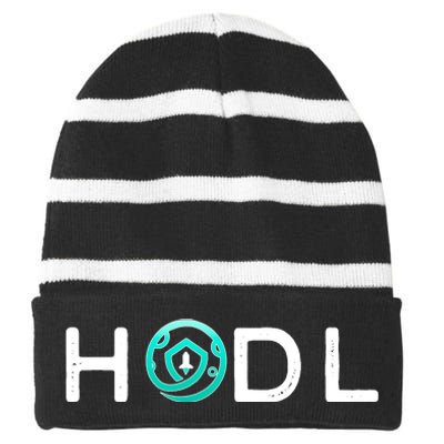 SafeMoon HODL Crypto Hold Currency Striped Beanie with Solid Band