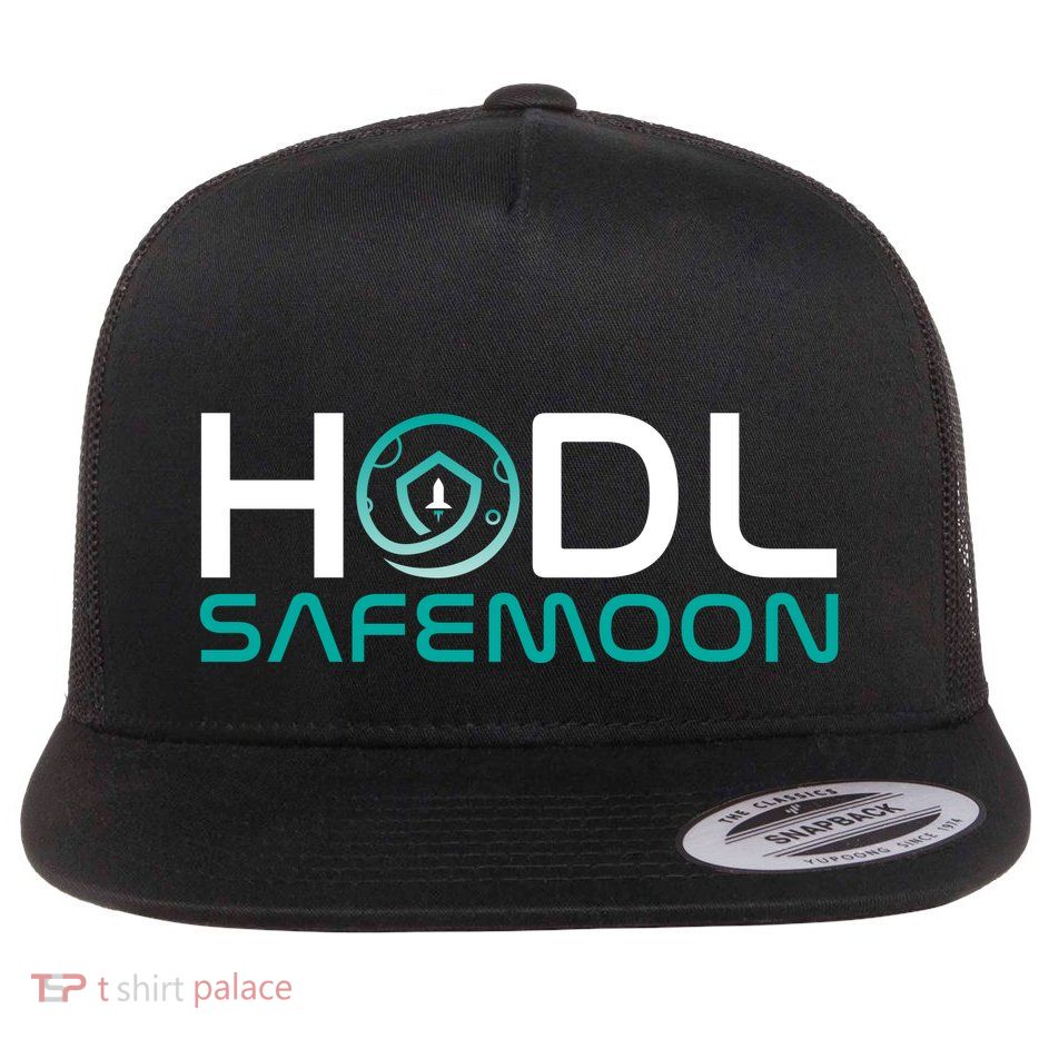 Safemoon HODL Cryptocurrency Logo Flat Bill Trucker Hat
