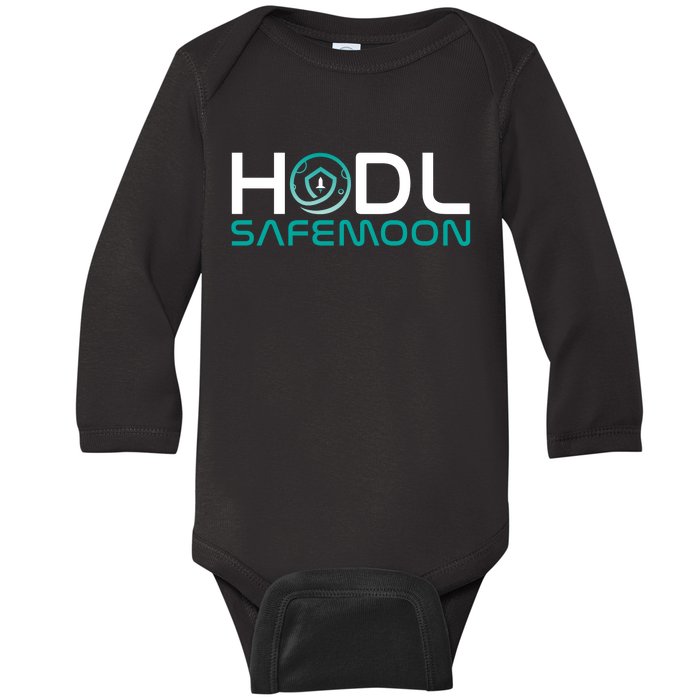 Safemoon HODL Cryptocurrency Logo Baby Long Sleeve Bodysuit