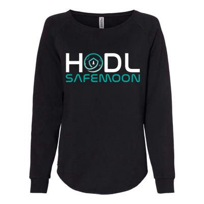 Safemoon HODL Cryptocurrency Logo Womens California Wash Sweatshirt