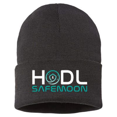 Safemoon HODL Cryptocurrency Logo Sustainable Knit Beanie