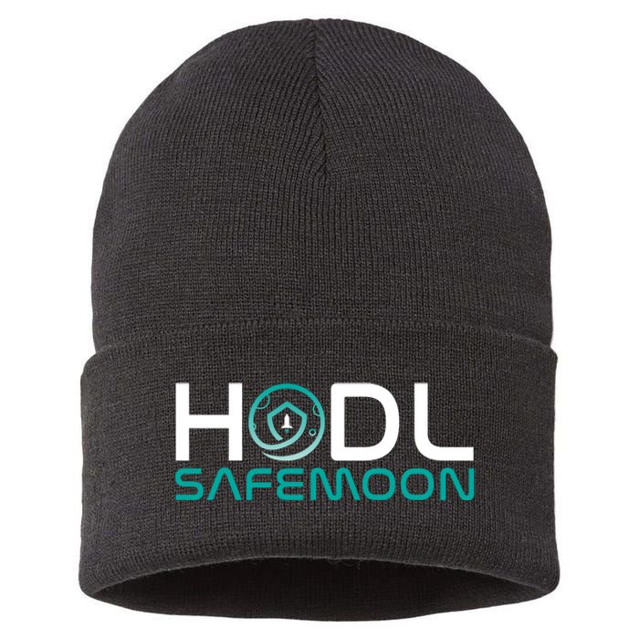 Safemoon HODL Cryptocurrency Logo Sustainable Knit Beanie