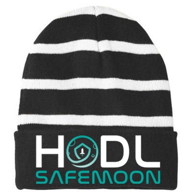 Safemoon HODL Cryptocurrency Logo Striped Beanie with Solid Band